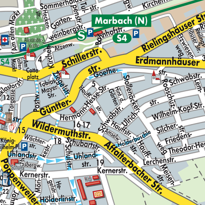 Stadtplan Marbach am Neckar