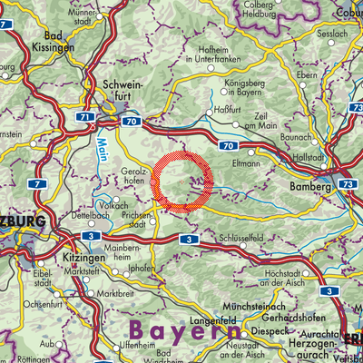 Landkarte Michelau i.Steigerwald