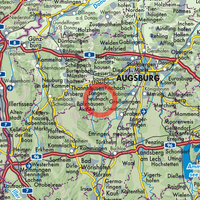 Landkarte Mickhausen