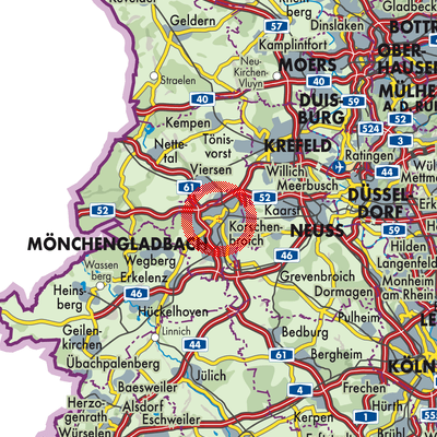 Landkarte Mönchengladbach