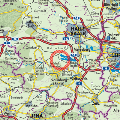 Landkarte Mücheln (Geiseltal)