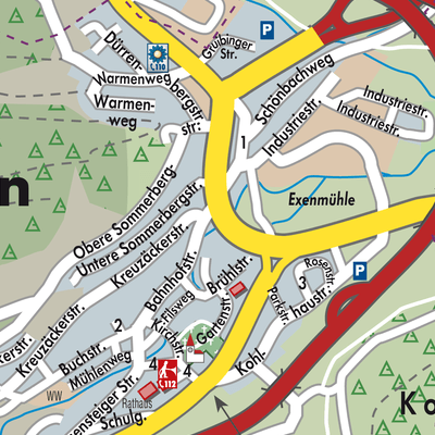 Stadtplan Mühlhausen im Täle