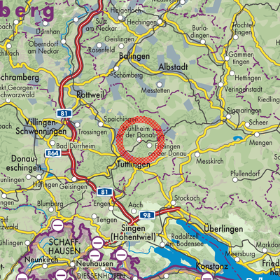 Landkarte Mühlheim an der Donau