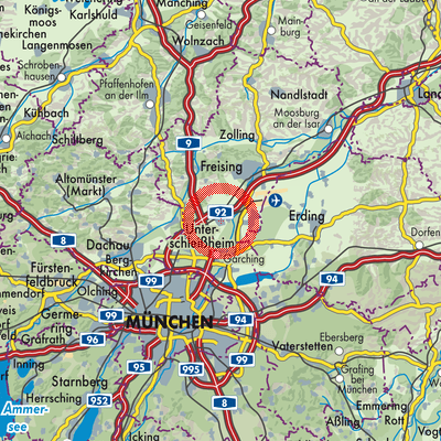 Landkarte Neufahrn bei Freising