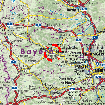 Landkarte Neustadt an der Aisch