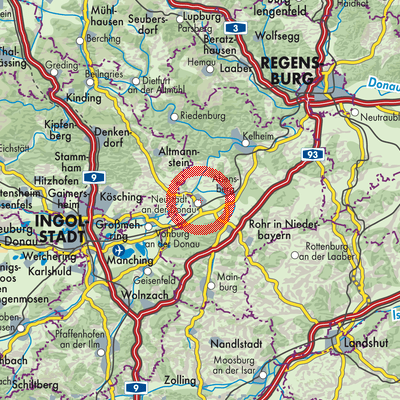 Landkarte Neustadt an der Donau