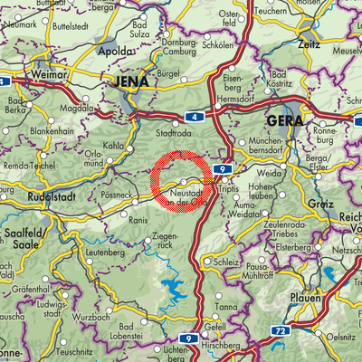 Landkarte Neustadt an der Orla