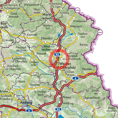 Landkarte Neustadt an der Waldnaab