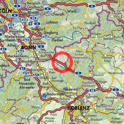 Landkarte Neustadt (Wied)