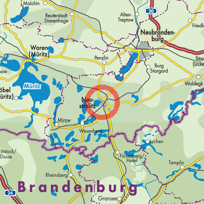 Landkarte Neustrelitz
