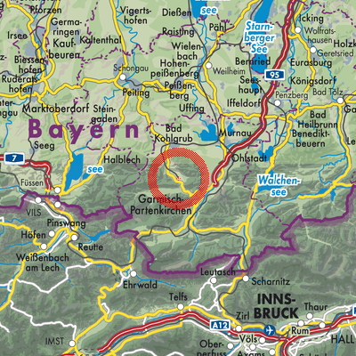 Landkarte Oberammergau