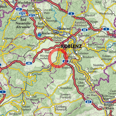 Landkarte Oberfell