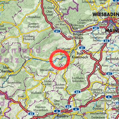 Landkarte Oberhausen an der Nahe