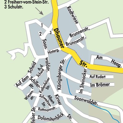 Stadtplan Oberhausen bei Kirn