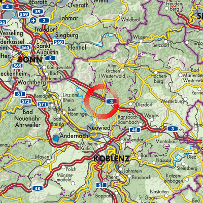 Landkarte Oberhonnefeld-Gierend