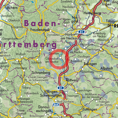 Landkarte Oberndorf am Neckar