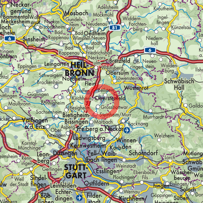 Landkarte Oberstenfeld