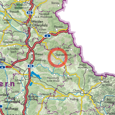 Landkarte Oberviechtach
