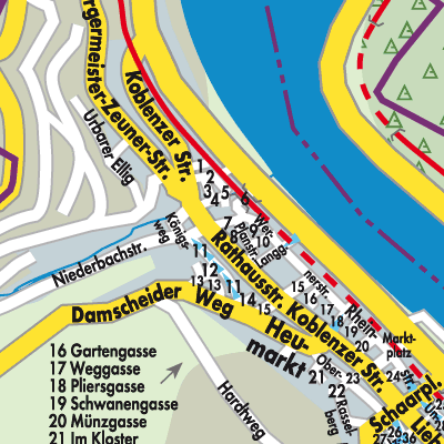 Stadtplan Oberwesel