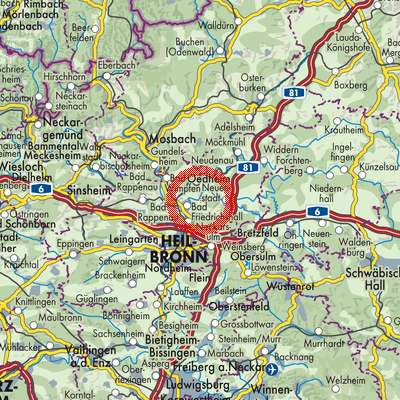 Landkarte Oedheim