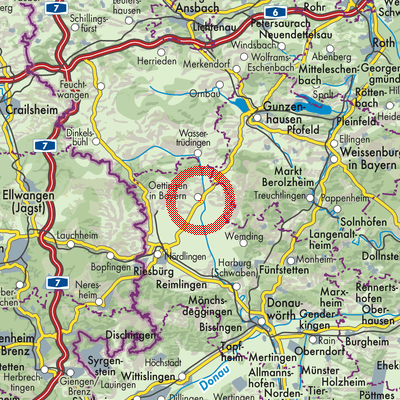 Landkarte Oettingen i.Bay.