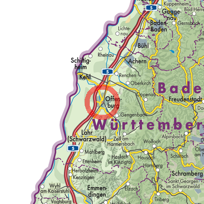 Landkarte Offenburg