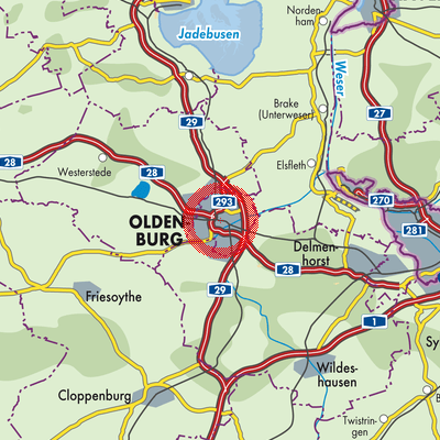 Landkarte Oldenburg