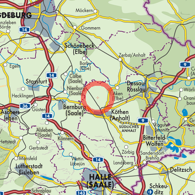 Landkarte Osternienburger Land