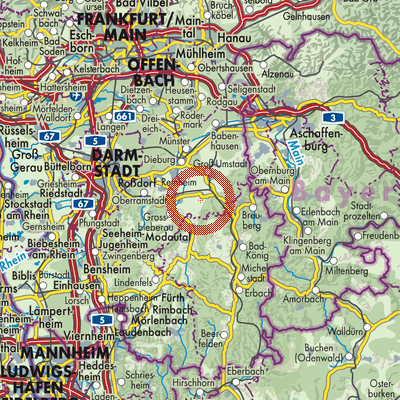 Landkarte Groß-Umstadt