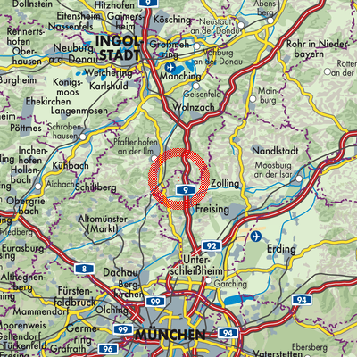 Landkarte Paunzhausen