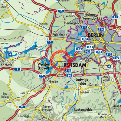 Landkarte Potsdam