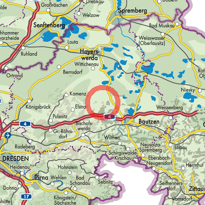 Landkarte Puschwitz - Bóšicy