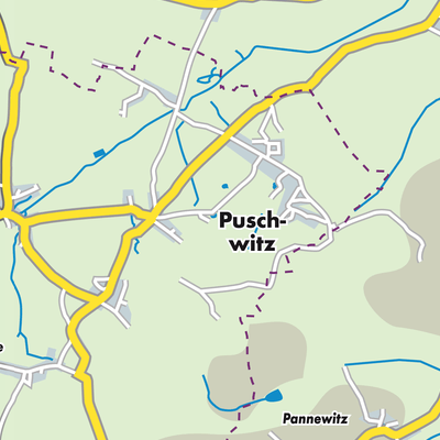 Übersichtsplan Puschwitz - Bóšicy