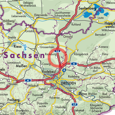 Landkarte Radeburg