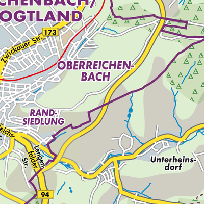 Übersichtsplan Reichenbach im Vogtland