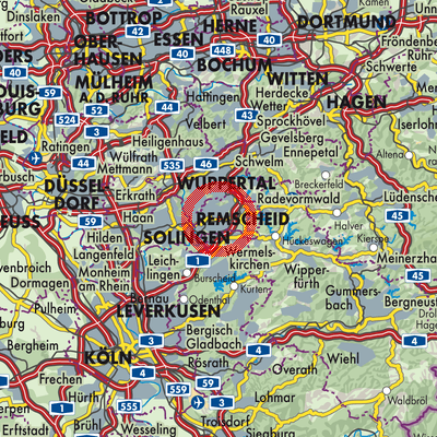 Landkarte Remscheid