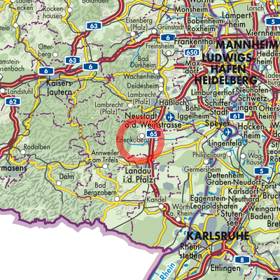 Landkarte Rhodt unter Rietburg