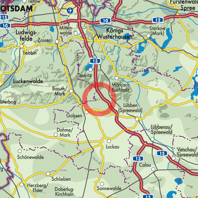 Landkarte Rietzneuendorf-Staakow
