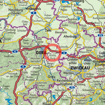 Landkarte Ronneburg