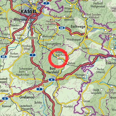 Landkarte Rotenburg an der Fulda