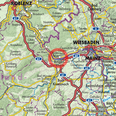 Landkarte Rüdesheim am Rhein