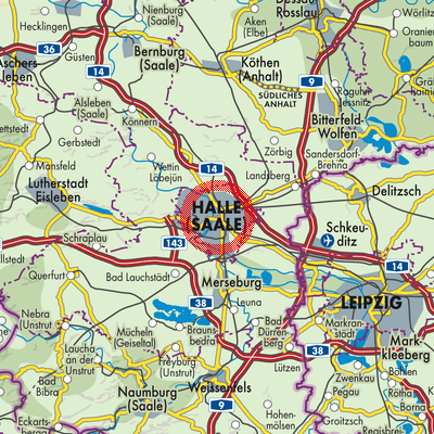 Landkarte Halle (Saale)
