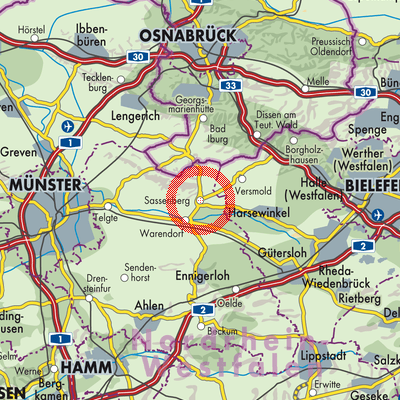 Landkarte Sassenberg