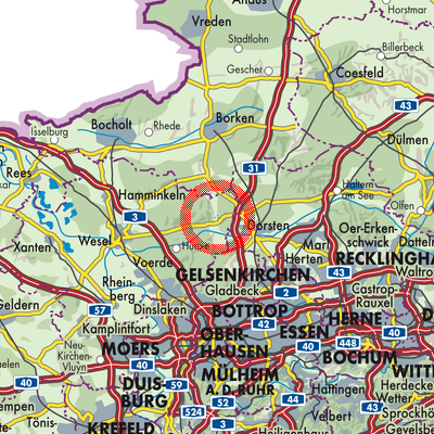 Landkarte Schermbeck