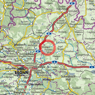 Landkarte Schöntal