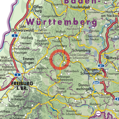 Landkarte Schonach im Schwarzwald
