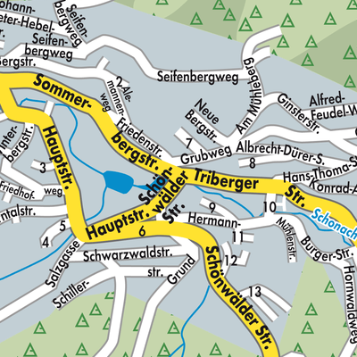 Stadtplan Schonach im Schwarzwald