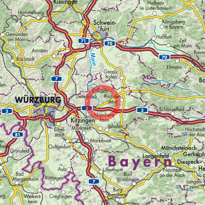 Landkarte Schwarzach am Main