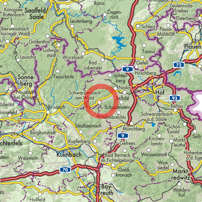 Landkarte Schwarzenbach am Wald