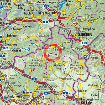 Landkarte Selbach (Sieg)